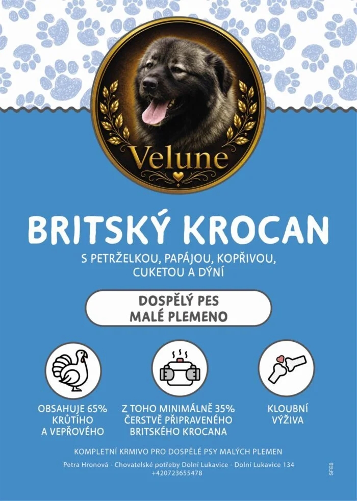 Britský krocan s petrželkou, papájou, kopřivou, cuketou a dýní 2kg