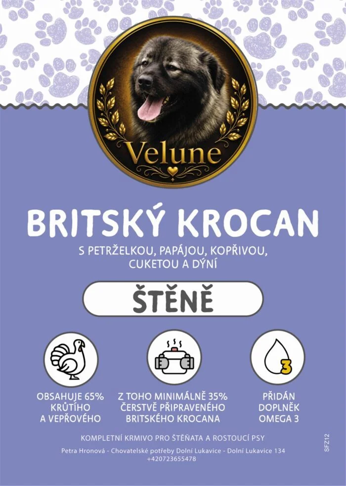 Britský krocan s petrželkou, papájou, kopřivou, cuketou a dýní 12kg