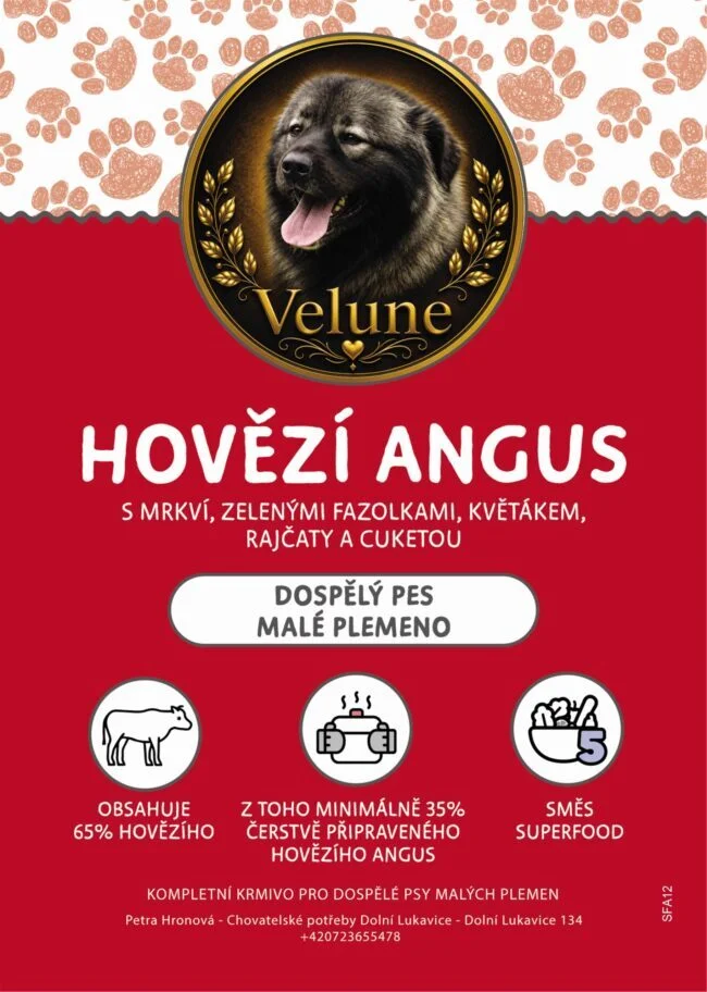 Hovězí Angus s mrkví, zelenými fazolkami, květákem, rajčaty a cuketou 2kg