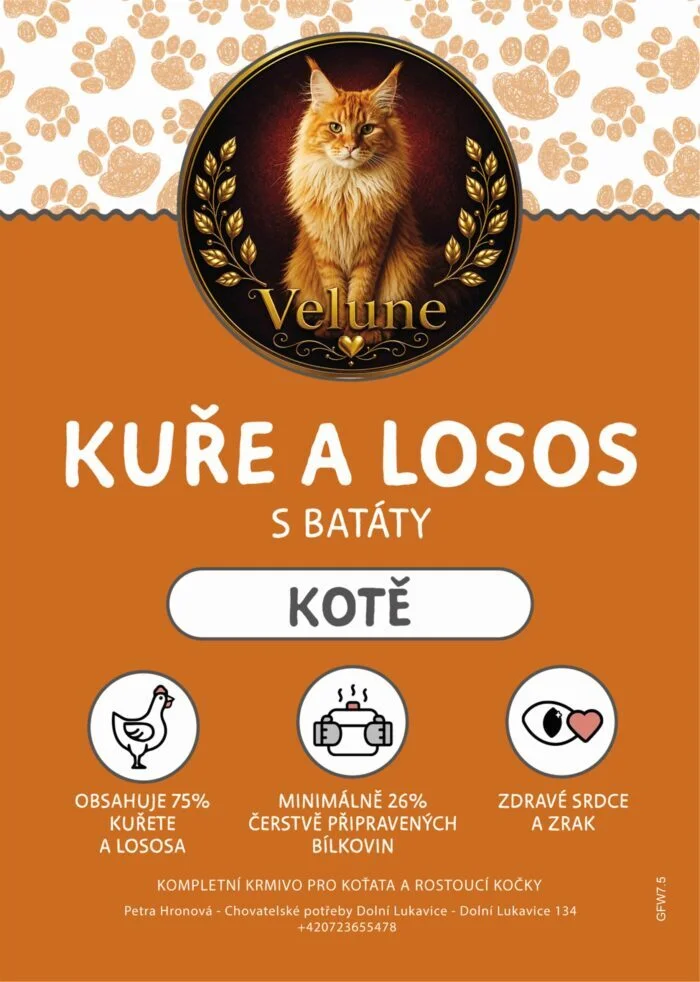 Kuře a losos s batáty 7,5kg